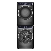 Laveuse à vapeur à chargement frontal 5,2 pi³ et sécheuse électrique à vapeur 8 pi³ d'Electrolux avec ensemble de superposition - Gris