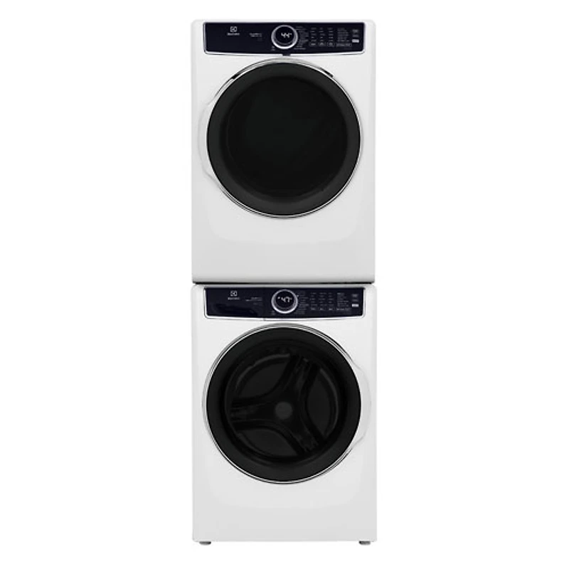 Electrolux 5.2 Cu Ft Front Load Steam Washer & 8 Cu Ft Electric Steam Dryer w/ Stacking Kit