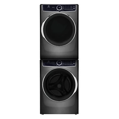 Laveuse à vapeur à chargement frontal 5,2 pi³ et sécheuse électrique à vapeur 8 pi³ d'Electrolux avec ensemble de superposition