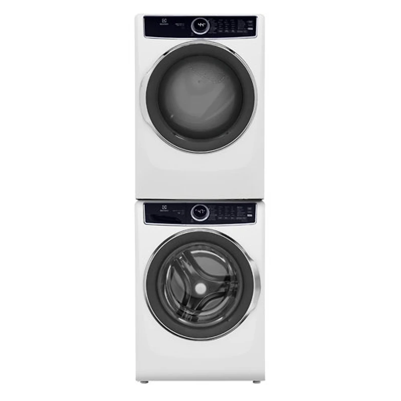 Electrolux 5.2 Cu. Ft. Front Load Steam Washer & 8 Cu. Ft. Electric Steam Dryer w/ Stacking Kit - White