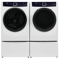 Electrolux 5.2 Cu Ft Front Load Steam Washer & 8.0 Cu Ft Electric Steam Dryer w/ 2 27" Pedestal