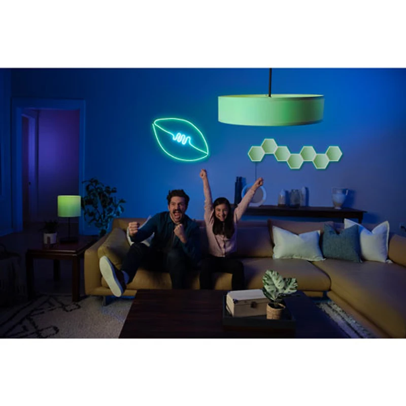 GE Cync Dynamic Effects Hexagon 7 Light Panels - Smarter Kit & Neon Shape Smart Light Strip