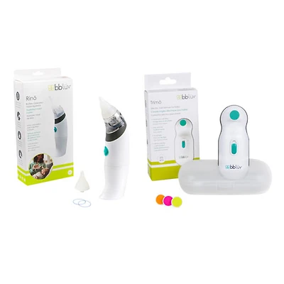 Ensemble pour la santé des bébés de bbluv - Aspirateur nasal à piles et lime à ongles électrique 