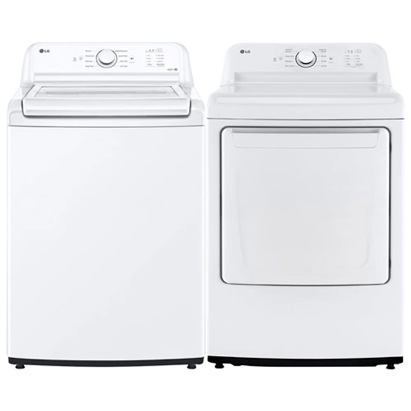 LG 4.8 Cu. Ft. High Efficiency Top Load Washer & Dryer - White