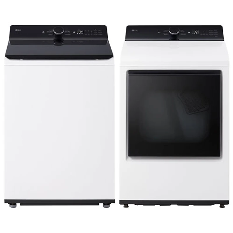 LG 6.1 Cu. Ft. High Efficiency Top Load Impeller Washer & 7.3 Cu. Ft. Electric Dryer - Alpine White