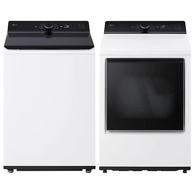 LG 6.1 Cu. Ft. High Efficiency Top Load Impeller Washer & 7.3 Cu. Ft. Electric Dryer - Alpine White