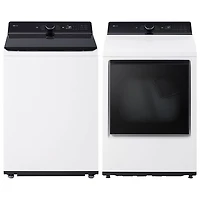LG 6.1 Cu. Ft. High Efficiency Top Load Impeller Washer & 7.3 Cu. Ft. Electric Dryer - Alpine White