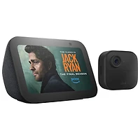 Système de surveillance sans fil 4 Outdoor 4 de Blink et écran intelligent Echo Show 5 (3e gén.) d'Amazon - Noir/Anthracite