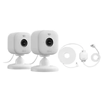 Caméra IP HD 1080p d'extérieur/d'intérieur Wi-Fi Mini 2 de Blink avec adaptateur d'alimentation de 3,96 m (13 pi) - Ensemble de 2 - Blanc