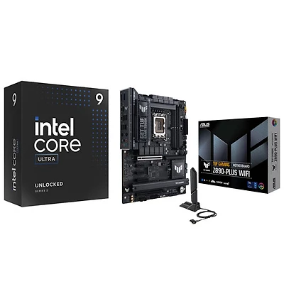 Processeur à 24 coeurs de 4,6 GHz Core Ultra 9-285K d'Intel/Carte mère TUF GAMING Wi-Fi LGA1851 ATX DDR5 d'Intel