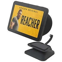 cran intelligent Echo Show 8 (3e génération) d'Amazon avec support ajustable