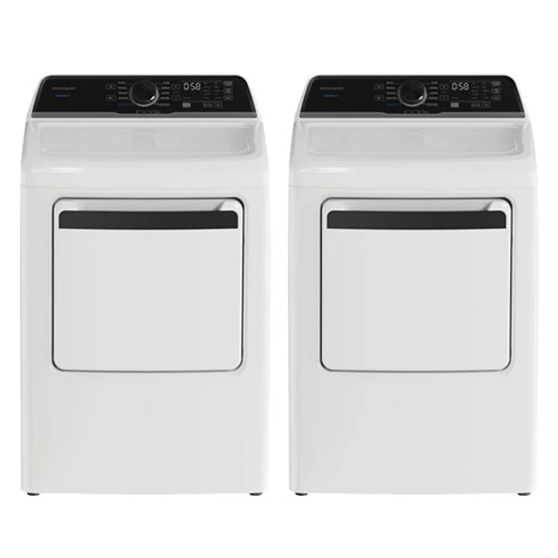 Laveuse à chargement par le haut HE 5,1 pi³ et sécheuse électrique 7,0 pi³ de Frigidaire - Blanc
