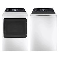 Laveuse à chargement par le haut HE de 6,2 pi³ et sécheuse électrique à vapeur de 7,3 pi³ Profile de GE - Blanc