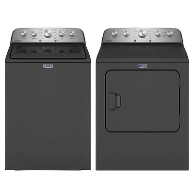 Laveuse à chargement par le haut HE 5,5 pi³ et sécheuse électrique à vapeur 7 pi³ de Maytag - Noir volcan