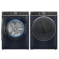 Laveuse à chargement frontal à vapeur de 6,1 pi³ et sécheuse électrique à vapeur de 7,8 pi³ Profile de GE - Bleu saphir