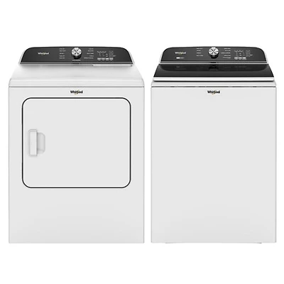 Whirlpool 6.1 Cu. Ft. High Efficiency Top Load Washer & 7.0 Cu. Ft. Electric Dryer - White