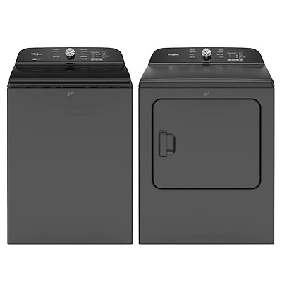 Whirlpool 6.1 Cu. Ft. High Efficiency Top Load Washer & 7.0 Cu. Ft. Electric Dryer - Volcano Black
