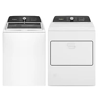 Whirlpool 5.2 Cu. Ft. HE Agitator Top Load Washer & 7.0 Cu. Ft. Gas Dryer - White