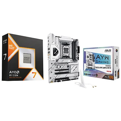 AMD Ryzen 7 9800X3D 8-Core 5.2GHz Processor with ASUS X870 AYW Gaming WIFI W ATX AM5 Motherboard