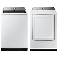 Laveuse haute efficacité à chargement par le haut 6,0 pi³/sécheuse électrique 7,4 pi³ Samsung-Blanc