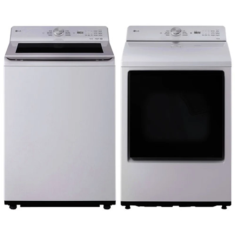 LG 5.6 Cu. Ft. High Efficiency Top Load Washer & 7.3 Cu. Ft. Electric Dryer - Alpine White