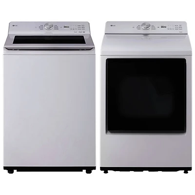 LG 5.6 Cu. Ft. High Efficiency Top Load Washer & 7.3 Cu. Ft. Electric Dryer - Alpine White