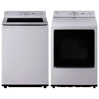 LG 5.6 Cu. Ft. High Efficiency Top Load Washer & 7.3 Cu. Ft. Electric Dryer - Alpine White