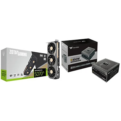 ZOTAC Gaming GeForce RTX 5070 Ti Solid SFF OC 16GB GDDR7 Video Card with 850-Watt ATX Modular Power Supply