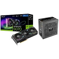 PNY GeForce RTX 5070 ARGB OC 12GB GDDR7 Video Card with 850-Watt ATX3.1 Semi-Modular Power Supply