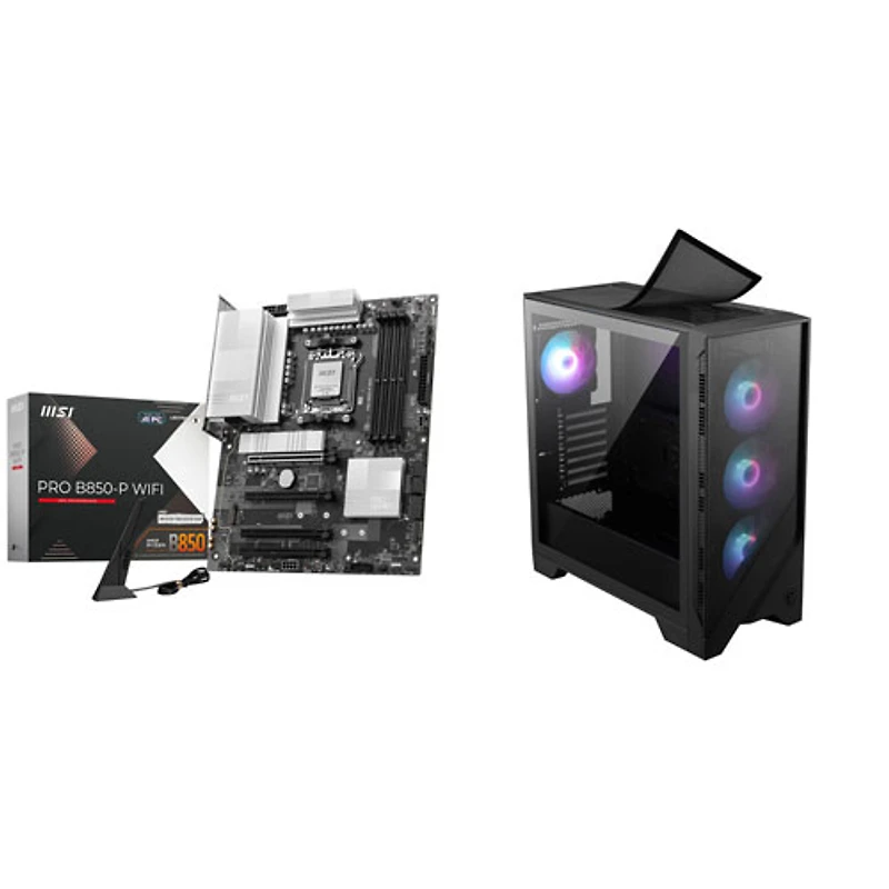 MSI Pro B850-P WIFI ATX AM5 Motherboard with MAG Forge 321R Airflow ATX Computer Case