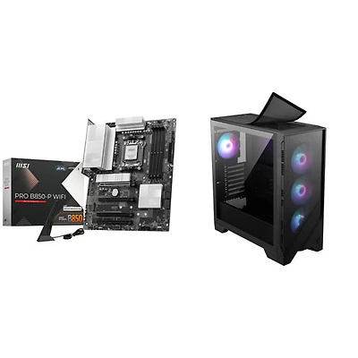 MSI Pro B850-P WIFI ATX AM5 Motherboard with MAG Forge 321R Airflow ATX Computer Case