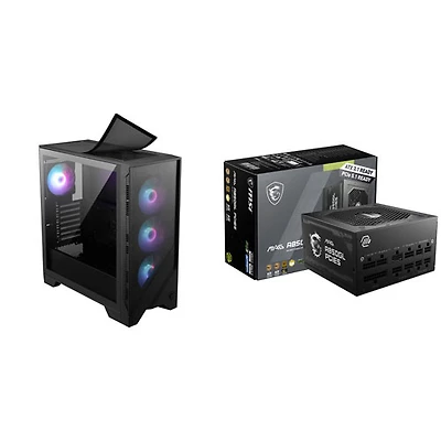 MSI MAG Forge 321R Airflow ATX Computer Case with A850GL 850W Fully Modular ATX 3.0 Power Supply