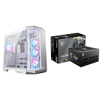 MSI MAG Pano 100R PZ Mid-Tower ATX Computer Case with 850W Fully Modular ATX 3.0 Power Supply - White