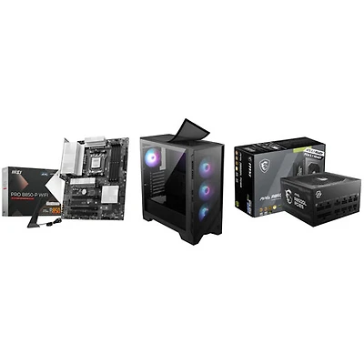 MSI Pro B850-P WIFI ATX AM5 Motherboard with Forge 321R Airflow ATX Computer Case & 850W Power Supply