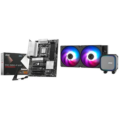 MSI Pro B850-P WIFI ATX AM5 Motherboard & MAG CoreLiquid A13 240 ARGB Liquid CPU Cooling System