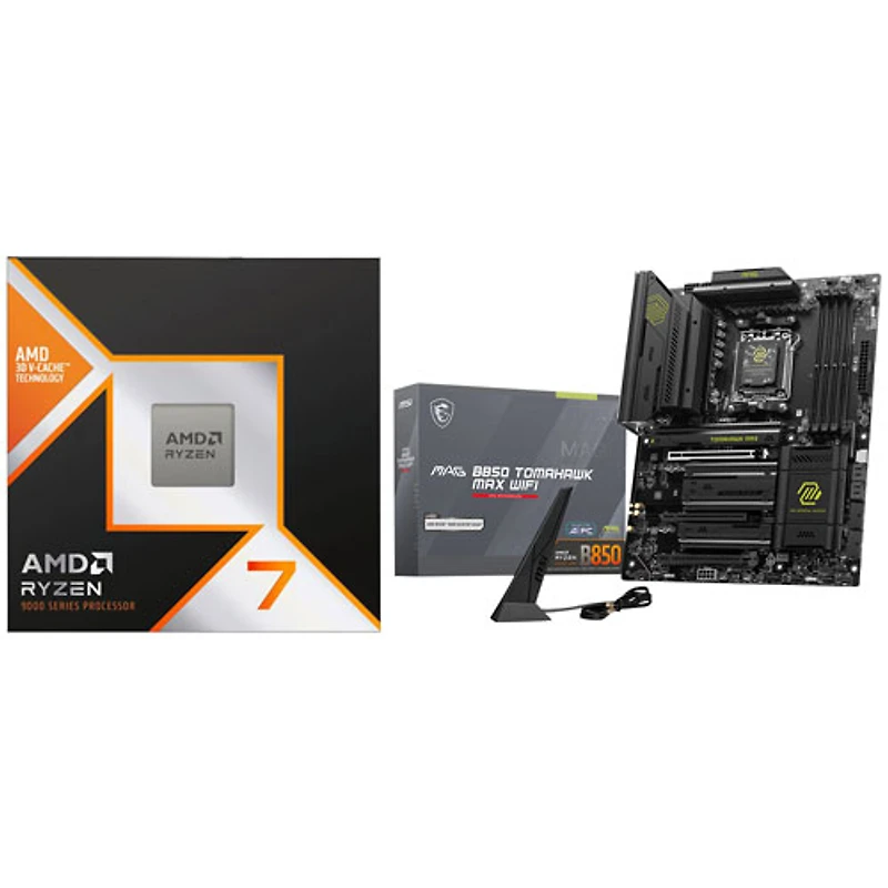 AMD Ryzen 7 9800X3D 8-Core 5.2GHz AM5 Processor & MSI MAG B850 Tomahawk Max Wi-Fi 7 ATX AM5 Motherboard