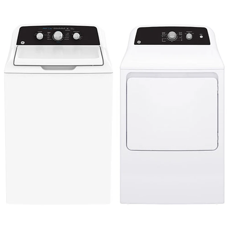 GE 4.4 Cu. Ft. Top Load Washer & 6.2 Cu. Ft. Electric Dryer - White