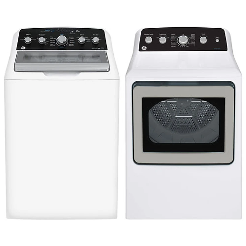 GE 4.9 Cu. Ft. Top Load Washer & 7.2 Cu. Ft. Electric Dryer - White