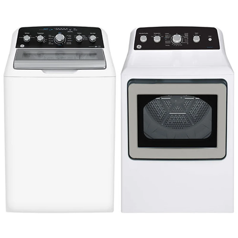 GE 4.9 Cu. Ft. Top Load Washer & 7.2 Cu. Ft. Gas Dryer7.2 Cu. Ft. Gas Dryer - White