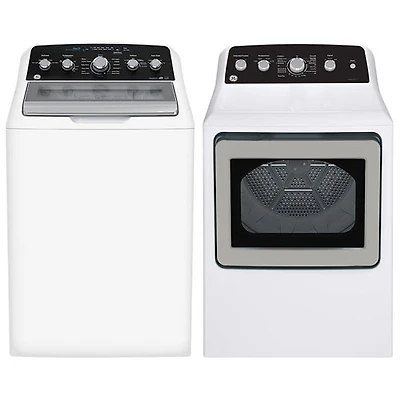 GE 4.9 Cu. Ft. Top Load Washer & 7.2 Cu. Ft. Gas Dryer7.2 Cu. Ft. Gas Dryer - White