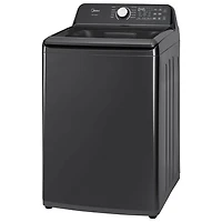 Laveuse à chargement par le haut avec agitateur 5,2 pi³ et sécheuse électrique 7 pi³ de Midea - Acier inoxydable noir mat/Gris métallique