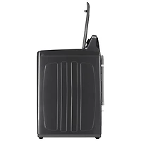 Laveuse à chargement par le haut avec agitateur 5,2 pi³ et sécheuse électrique 7 pi³ de Midea - Acier inoxydable noir mat/Gris métallique