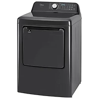 Laveuse à chargement par le haut avec agitateur 5,2 pi³ et sécheuse électrique 7 pi³ de Midea - Acier inoxydable noir mat/Gris métallique