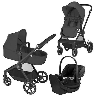 Cybex EOS 2-in-1 Convertible Stroller with Aton G Swivel Rear - Facing Infant Car Seat - Moon Black