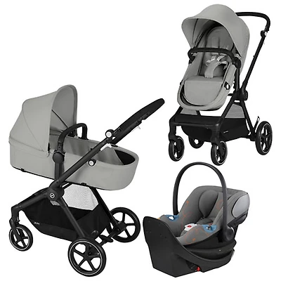 Cybex EOS 2-in-1 Convertible Stroller with Aton G Swivel Rear - Facing Infant Car Seat - Lava Grey