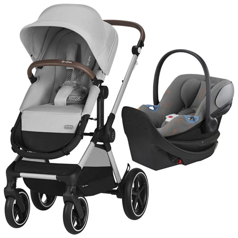 Cybex EOS Lux Convertible Stroller with Aton G Swivel Rear - Facing Infant Car Seat - Lava Grey/Silver Frame