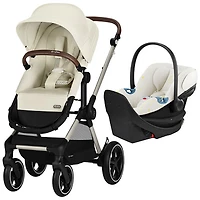 Cybex EOS Lux Convertible Stroller with Aton G Swivel Rear - Facing Infant Car Seat - Seashell Beige/Taupe