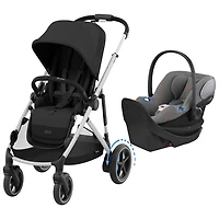 Cybex AVI Spin Jogging Stroller with Aton G Swivel Rear - Facing Infant Car Seat - Fog Grey/Lava Grey