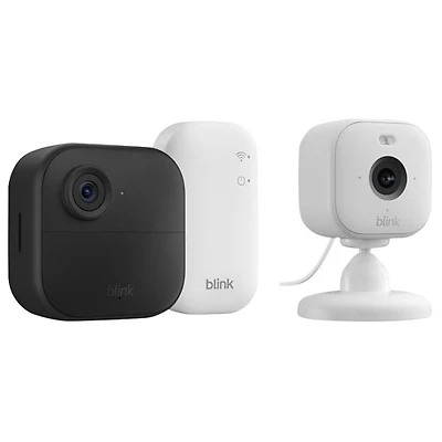 Système de surveillance sans fil Outdoor 4 de Blink avec module Sync Core et caméra IP Wi-Fi intérieur/extérieur Mini 2