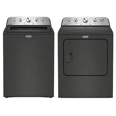 Laveuse à chargement par le haut HE 5,5 pi³ et sécheuse électrique à vapeur 7 pi³ Pet Pro de Maytag - Noir volcan